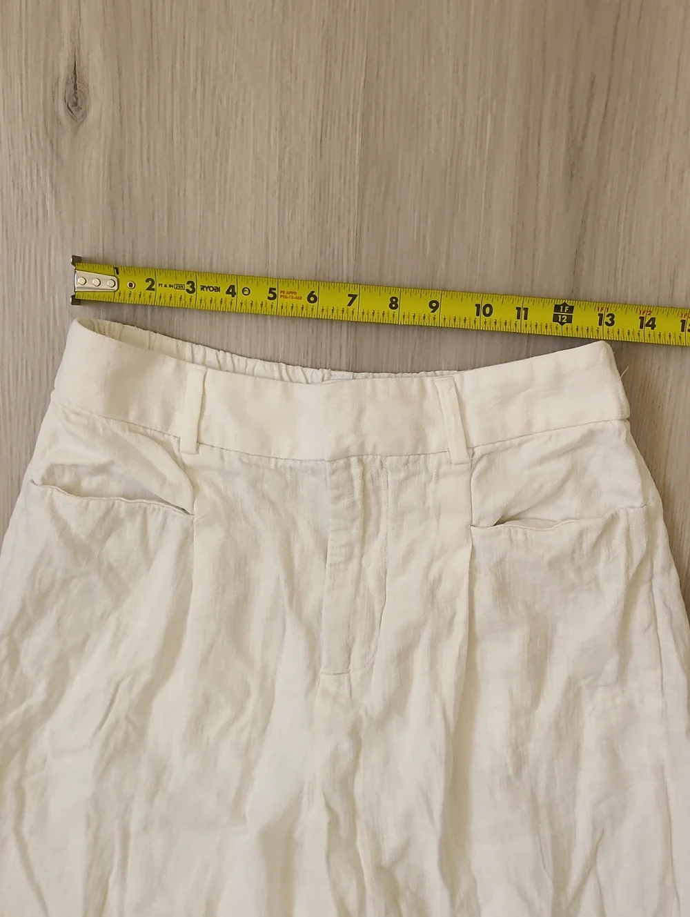Zara White Linen Cotton High-Rise Wide Leg Pants Large Coastal Grandma Large